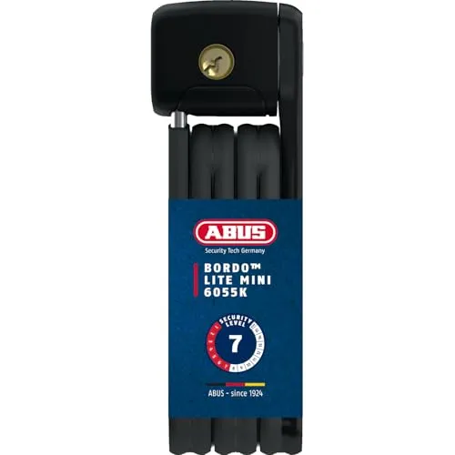 ABUS Bordo Lite Mini 6055K Faltschloss 60 cm mit SH Halter - Fahrradschlösser, leicht und kompakt für einfache Handhabung, ideal für Stadtfahrten und sicheres Parken unterwegs.