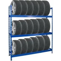 PROREGAL Reifenregal Tiger XL: 300kg Fachlast für 21 Reifen - Reifenständer für bis zu 21 Reifen auf 3 Ebenen, schneller Aufbau dank Stecksystem und 5 Jahre Garantie. Ideal für Werkstatt, Lager oder Keller.