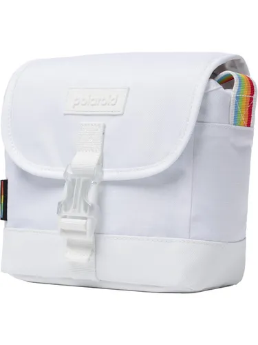 Polaroid Box Camera Bag White - Kameratasche für Polaroid-Kameras, stilvolles weißes Design und praktischer Schultergurt für einfachen Transport.