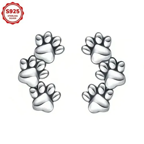 Hundepfoten Ohrstecker aus 925 Sterling Silber - Niedlicher Damen Schmuck - Stilvolle Ohrstecker in Pfotenform aus 925 Sterling Silber, perfekt für jeden Anlass – von Geburtstagen bis hin zu Hochzeiten. Ein liebevolles Geschenk für Tierliebhaber!
