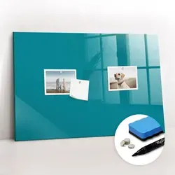 Tulup Magnettafel Mintgrün 60x40 cm – Elegante Magnettafel für Zuhause und Büro - Vielseitige Magnettafel aus bruchfestem Glas, ideal für Notizen und Fotos. Inkl. 5 Neodym-Magneten und Marker – perfekt für kreative Organisation und stilvolle Dekoration.