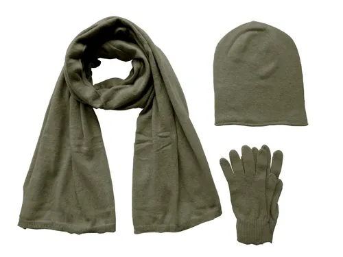 Mississhop 381 Feinstrick Beanie Mütze mit Schal und Handschuhen - Strickmützen für Damen, weiche Kaschmir-Gemisch Mütze, ideal für alle Jahreszeiten, elegantes Design für jeden Anlass.