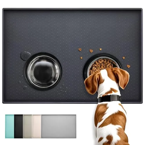 Conlun Hunde Futtermatte Katzen Futtermatte, Rutschfestes Design, 100% wasserdichte Haustierfutter Matte, erhöhter Rand,um EIN Auslaufen von Wasser oder Lebensmitteln zu vermeiden, spülmaschinenfest