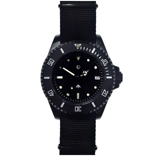 MWC 300m Diver Automatik Stahl Schwarz Taucher Saphir Datum Herren Uhr