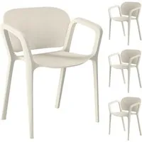 Outsunny Gartenstuhl 4er Set - Wetterfest und Stapelbar - Stapelbare Gartenstühle aus robustem Kunststoff, ideal für drinnen und draußen. Mit Armlehnen und Rückenlehne für hohen Sitzkomfort, UV- und wasserbeständig – perfekt für unvergessliche Momente im Garten!