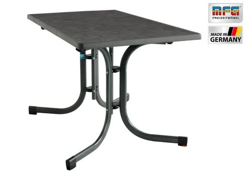 MFG Boulevard-Klapptisch 110x70 cm - Wetterfest und robust - Gartentisch mit wetterfester Melamin-Tischplatte, kratzfest und UV-beständig. Stabiles Gestell aus pulverbeschichtetem Stahlrohr, ideal für den Garten oder Balkon.