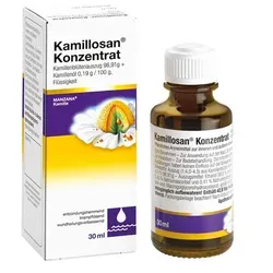 Kamillosan Konzentrat: Erkältungsmittel für Mundspülung und Inhalation - Arzneimittel mit der einzigartigen Manzana-Kamille, wirkt entzündungshemmend und fördert die Wundheilung bei Atemwegserkrankungen und Entzündungen im Mund.
