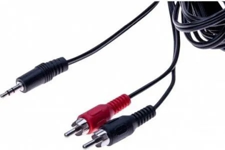 Audiokabel, 3,5 mm Klinkenstecker an 2 x Cinch Stecker, 5,0 m Zum Anschluss von Audiogeräten mit Cinch-Anschluss (108561)