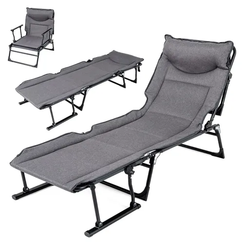 COSTWAY 3in1 Klappbare Sonnenliege mit Kopfstütze