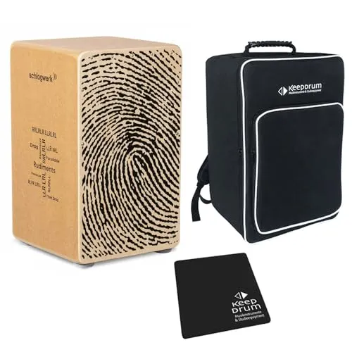 Schlagwerk CP82 Cajon mit Sitzpad und Tasche - Percussion Cajon für Einsteiger mit hochwertiger Birke Schlagfläche, Anti-Rutsch-Sitzfläche und inklusive wasserabweisender Tasche – ideal für alle Musikstile!