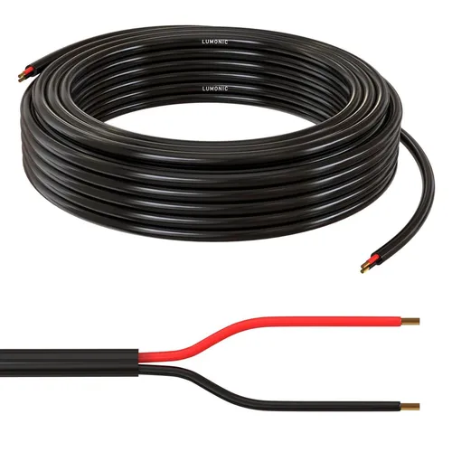 5m LED Steuerleitung 2x 0,34mm² LiYY Verlängerung 2 adrig Stromkabel Schwarz UV