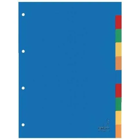 Kangaro Register DIN A4 blanko PP 120 micron - 10-teilig sortiert mit 4 Registertabs, ideal für eine übersichtliche Dokumentenorganisation
