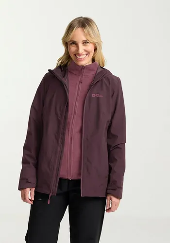 Jack Wolfskin Moonrise 3in1 Ganzjahresjacke für Damen - Outdoorbekleidung: Die nachhaltige 3in1-Jacke bietet optimalen Wetterschutz mit wasserdichtem TEXAPORE und warmem POLARTEC-Fleece, ideal für jede Wanderung.