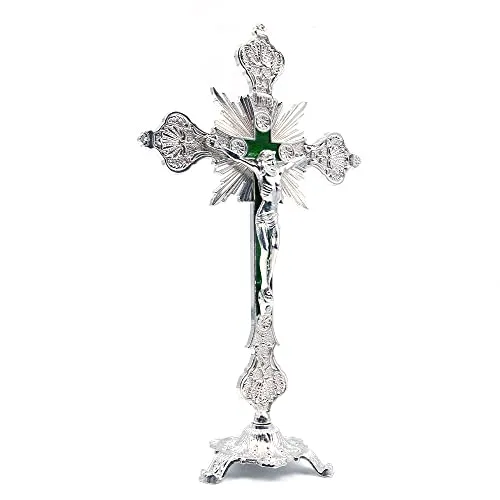 CENPEK Religiöse Geschenke Jesus Christus am Kreuz Statue Tischplatte Kruzifix Kreuz Heimdekoration