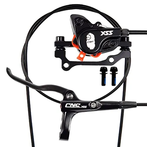 CNCLOL Hydraulische Scheibenbremse Fahrrad,Hydraulik Scheibenbremse Set Hinten Links, Hydraulisch Bremse Fahrrad Links hinten 1450mm für MTB/BMX/Rennrad/Mountainbike/ebike,Schwarz