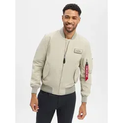 Alpha Industries Regular Fit Bomberjacke mit Logo-Patch in Beige, Größe M
