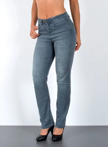 ESRA Straight-Jeans Premium High Waist Damen - Stylische High Waist Jeans für Damen im Straight Fit, aus hochwertigem Stretchmaterial für optimalen Tragekomfort. Ideal für lässige Outfits!