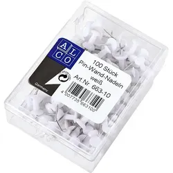 Alco Pinnwandnadel Kunststoff weiß 12mm 100 ST