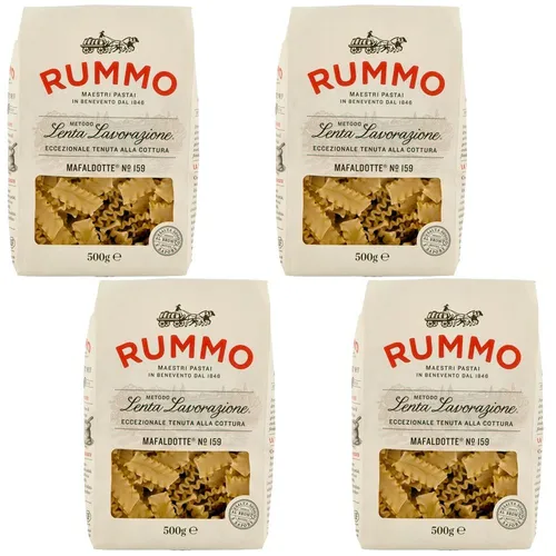 4x Rummo Mafaldotte N° 159 Pasta Hartweizengrieß Bronze-Zeichnung 500g