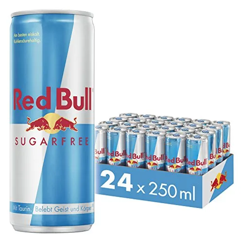 Red Bull Sugarfree Energy Drink 24er Palette - Energy Drinks ohne Zucker, ideal für einen Energieschub mit 80 mg Koffein pro Dose – perfekt für unterwegs oder im Büro.