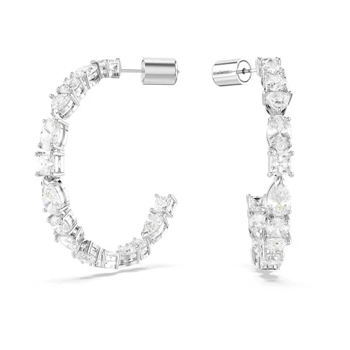 Swarovski Mesmera Kreolen - Ohrringe für Damen, elegante rhodinierte Kreolen mit strahlenden Swarovski Kristallen für einen glamourösen Look, ideal für Alltag und besondere Anlässe.