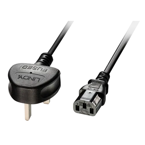 LINDY 30433 2m IEC-Netzkabel, UK - Hochwertig und langlebig, flexibel für vielseitige Anwendungen