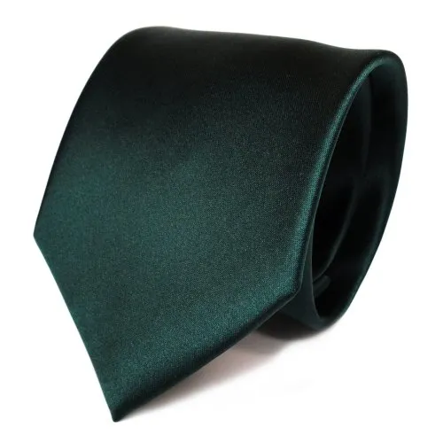 TigerTie Herren Krawatte – Klassische 8 cm Satin-Krawatte in grün dunkelgrün tannengrün einfarbigem Design, ideal für Geschäftstermine, festliche Anlässe und die Freizeit