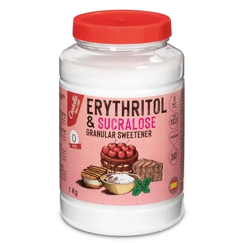 Erythrit + Sucralose 1:4 Süßstoff | 1g = 4g Zucker | 0 Netto-Kohlenhydrate - 0 Kalorien - 0 Glykämischer Index - Keto - Kein GVO - Castello since 1907 - 1 kg
