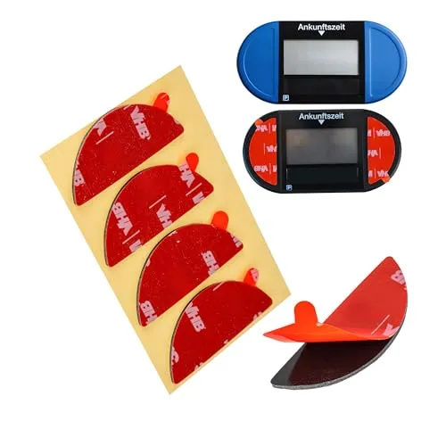 Ersatz Klebepads Set, 4 Stück, kompatibel mit Needit Park Lite SOLAR elektronische Parkscheibe, doppelseitiger Spezialkleber für Windschutzscheibe, Parkuhr Aufkleber Kit, Parking Disc Klebesticker