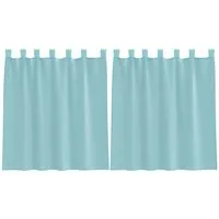 vidaXL Voile Vorhänge mit Schlaufen 2 Stk Türkis 140x140 cm 4102326