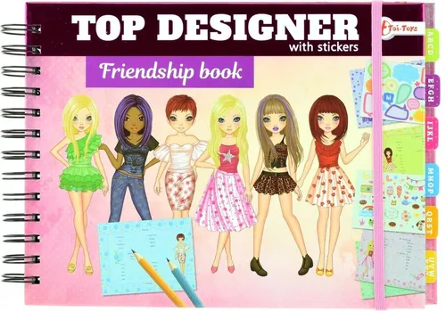 Toi-toys Freundebuch mit Aufklebern von Top-Designern