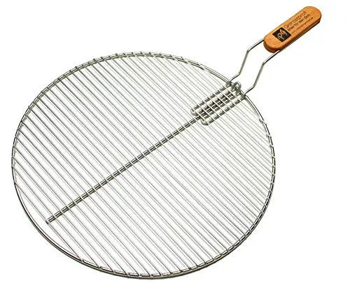 GRILLROSTPROFI Edelstahl-Grillrost, rund mit einsteckbarem Handgriff für Kugelgrill 57 cm