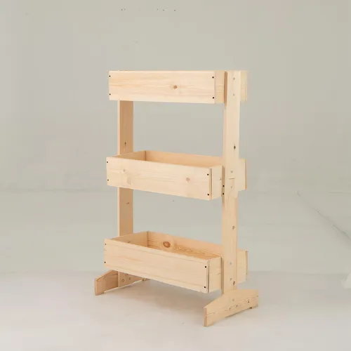 GOPLUS 3 Etagen Hochbeet aus Tannenholz - Praktisches Hochbeet mit 3 Pflanztrögen aus massivem Tannenholz. Ideal für Garten, Balkon und Terrasse. Bietet optimale Wachstumsbedingungen durch gute Entwässerung und Luftzirkulation.