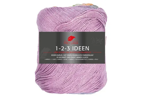 Pro Lana 1-2-3 IDEEN 100 g Häkelwolle, 315 m (Weiches Sommergarn mit frischem einmaligen Farbverlauf), 100 g