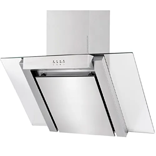 Dekorative Dunstabzugshaube aus Edelstahl, 1 abnehmbarer Aluminiumfilter, 1 Motor 190 W, 3 Leistungsstufen, Breite 90 cm