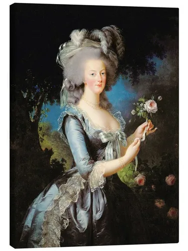 Posterlounge Wandbild Marie Antoinette mit einer Rose, Elisabeth Louise Vigee-Lebrun, erhältlich als Poster, Leinwandbild, Wandsticker oder Acrylglasbild