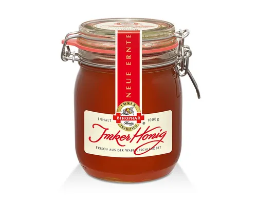 BIHOPHAR Honig, Bihophar Imker Honig Blütenhonig im praktischen Bügelglas 1000g