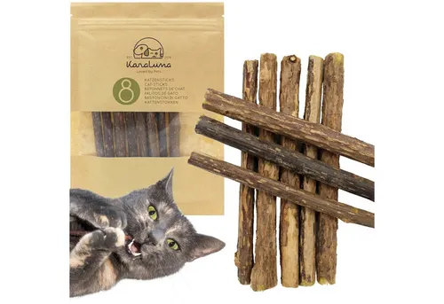 Produktbild KaraLuna Tier-Beschäftigungsspielzeug 8 Katzensticks / Matatabi Sticks I Katzenspielzeug Catnip, Natürliches Katzenspielzeug und Zahnpflege für Katzen