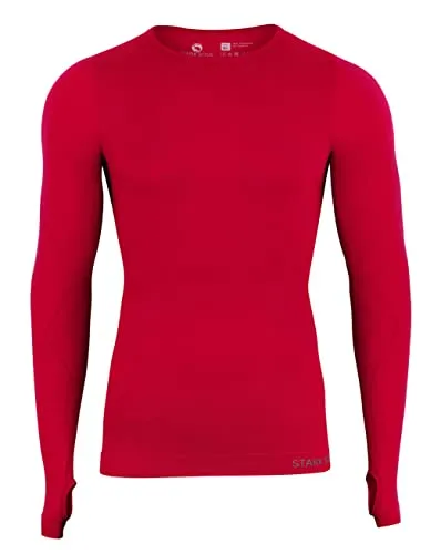 Baselayer Longsleeve Unterzieh-Shirts Langarm Seamless - WARM UP - | Farbe: Rot | Grösse: M/L