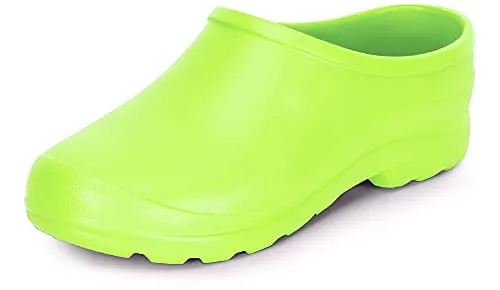 Ladeheid Gartenschuhe Damen und Herren leichte Eva Clogs Bequeme Hausschuhe & Gartenclogs LADW001 (Neon Grün 4173, 37 EU)