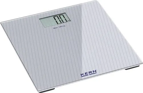 KERN Design Badezimmerwaage MGD – Flache Glaswaage bis 180 kg - Personenwaage mit edlem Design, flacher Bauweise und rutschfesten Gummifüßen für maximale Sicherheit. Leicht ablesbar mit einer Genauigkeit von 0,1 kg.