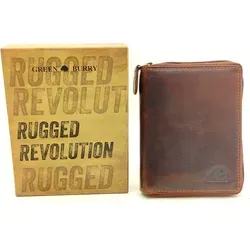 Greenburry Rugged Geldbörse Leder 10x12 cm braun - Elegantes Portemonnaie aus robustem Pullup Vollrindleder mit RFID-Schutz, ideal für stilbewusste Damen, die Sicherheit und Funktionalität schätzen.