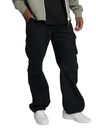 Brandit Pure Vintage Pants - Schwarze Wanderhose in Größe S - Wanderhose im authentischen Used-Look mit weitenverstellbarem Beinsaum, extrabreitem Tunnelzug und 4 großen Cargotaschen für optimalen Stauraum.