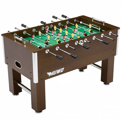 MUWO Finale Tischkicker – 22 Spielfiguren in 1-2-5-3 Aufstellung - Tischfußballtisch mit 22 drehbaren Spielfiguren und rutschfesten Gummigriffen. Robuste Holzbauweise für intensives Spielvergnügen. Maße: 140 x 76 x 86,3 cm, Gewicht: 50 kg.