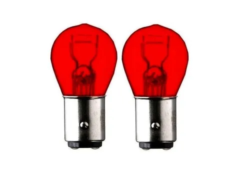2x BAZ15D Lampe 21Watt 4 Watt 12V Glühbirne ROT P21/4W Rücklicht