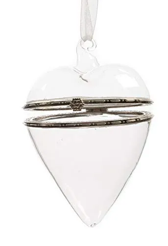 Hänger Glas klar Herz Herzhänger silber Glasgeschenk Glashänger Baumschmuck Geschenkverpackung Geschenk Überraschungsverpackung Verpackung