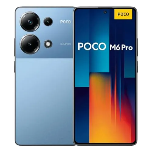 Xiaomi Poco M6 Pro 512GB Blue - Simlockfreies Handy mit 64 Megapixel Hauptkamera und 120Hz AMOLED Display für flüssige Nutzung und brillante Bilder.