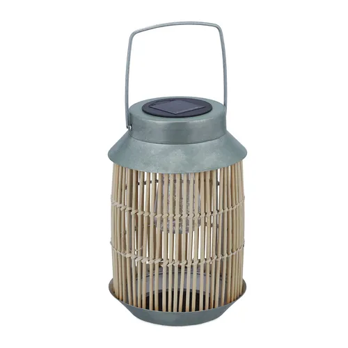 Solarlampe Rattan Balkonlicht Outdoor Lampe Solar Gartenlaterne LED Lichterkette