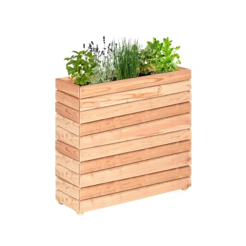 Mega-Holz Hochbeet Modulo 90x30x75 cm - 2er Set aus Lärche - Hochbeete aus europäischer Lärche, nachhaltig und modern. Ideal für Balkon und Terrasse, mit stabilen Füßen gegen Staunässe und einfachem Aufbau.