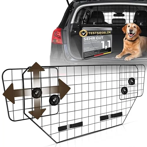 Fellgefährten Hundegitter Auto Kofferraum | hochwertiges und stabiles Kofferraum Trenngitter | Trenngitter Kofferraum Hund